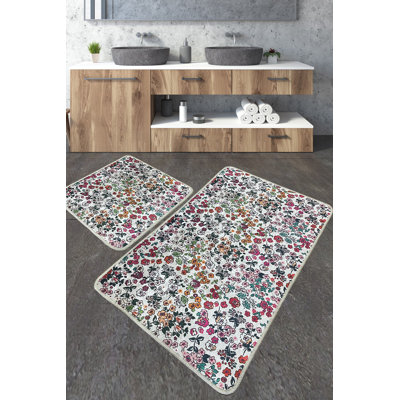 Ensemble de luxueux tapis de bain (2 pièces) | Polyester antidérapant de 23,6 po x 39,4 po et de 19,7 po x 23,6 po | 700 g / m², hauteur des poils de 0,4 po, impression numérique | Facile d'entretien, lavable à la machine, parfait pour le confort et 