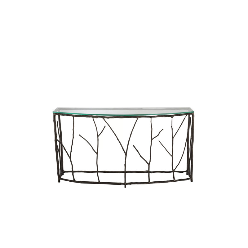 Antico 55.31'' Glass Top Console Table