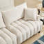 Canapé-lit futon de 83 po, canapé-lit confortable en polyester avec 2 coussins carrés, canapé-lit convertible avec dossier réglable, causeuse moderne pour le salon, beige-1235105909