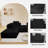 4 - Seat Modular Black With And Oversized Chaise For Living Room, Medium Firm Seat, American Design, Us Foam, Standard 100 By , Stain , Machine Washable Soft, To Pilling Brushed Velvet Covers-1143257468