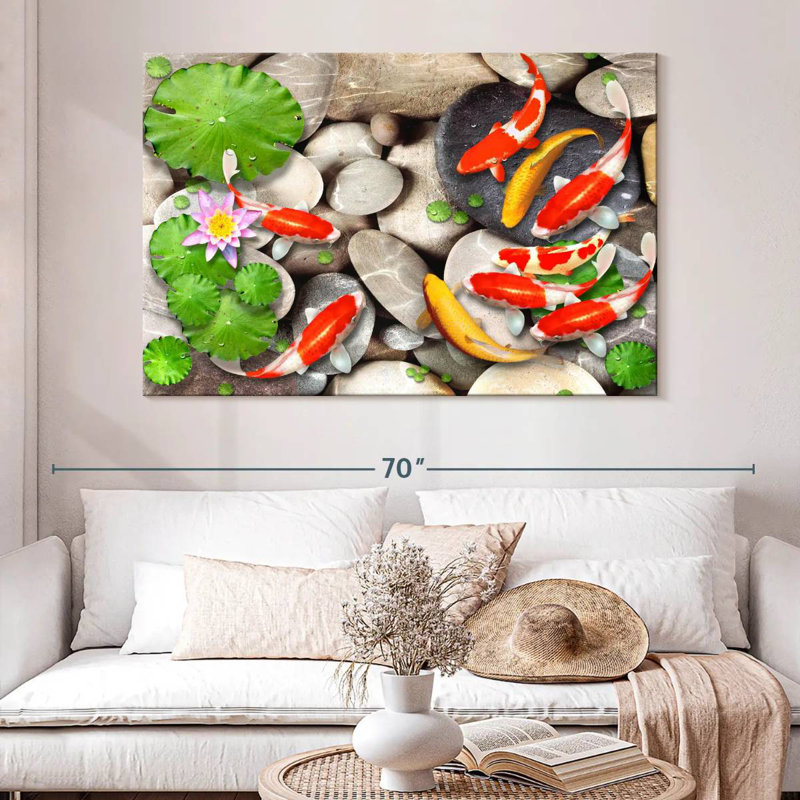 Pond With Koi, 34" H x 51" W