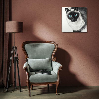 Art sur toile tendue avec châssis «B» aux yeux bleus
