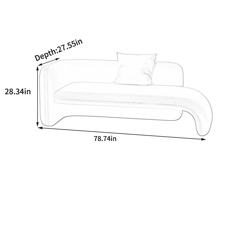Chaise longue en cuir griffé de style minimaliste, Orienté à gauche (vu de face), Noir