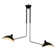 2-Light 41" Semi - Flush Mount Rotated Shade and Adjustable Height Pendant Lamp