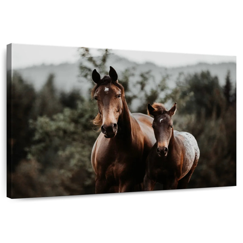 Cheval et poulain, H 24 po x l 36 po