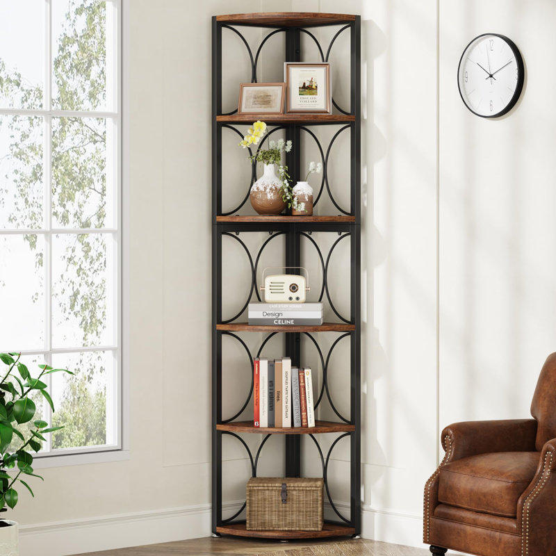 Pfaff Corner Bookcase, Black/Brown