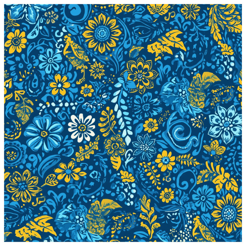 Rideaux à motif floral bleu et jaune à motif floral, 1 panneau, 50" x 92" - 1 Panel, Blockout