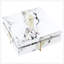 Table basse moderne carrée texturée en marbre avec 4 tiroirs et base suspendue pour un rangement élégant