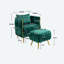 Fauteuil demi-tonneau et repose-pieds en velours capitonné de 28,35 pouces de large Misheel-103623644