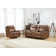 Caleb 2 Piece Microsuede Manual Reclining Living Room Set with Cupholder & Storage