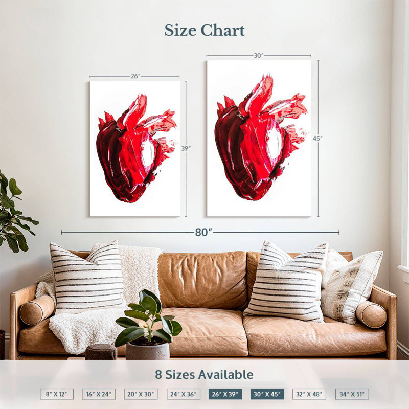 Kelan Abstract Human Heart, 45" H x 30" W