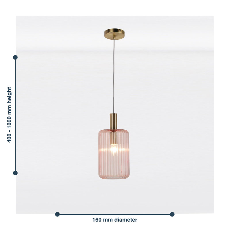 Colberg 1 - Light Cylinder Pendant, Blush Pink/Gold