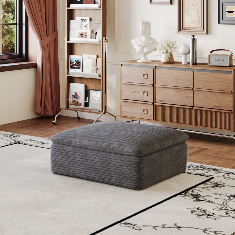 1 siège central + 1 repose-pieds gris foncé, Tissu blanc, Blanc