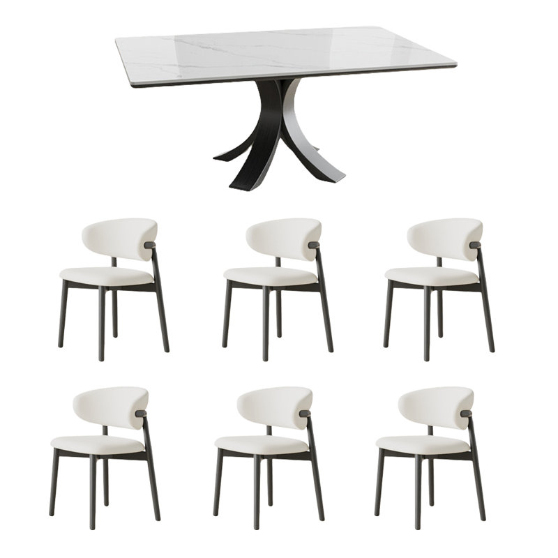 Améliorez l'ensemble de table à manger et de chaises Rock Plate, H 29,52 po x L 55,11 po x l 31,49 po