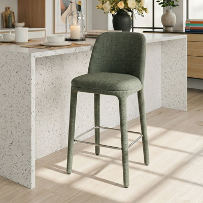 25" Modern Textured Fabric Counter Stool