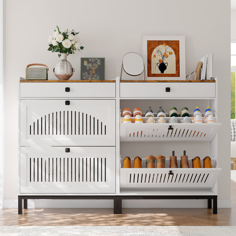 12 Pair Boot Storage, White