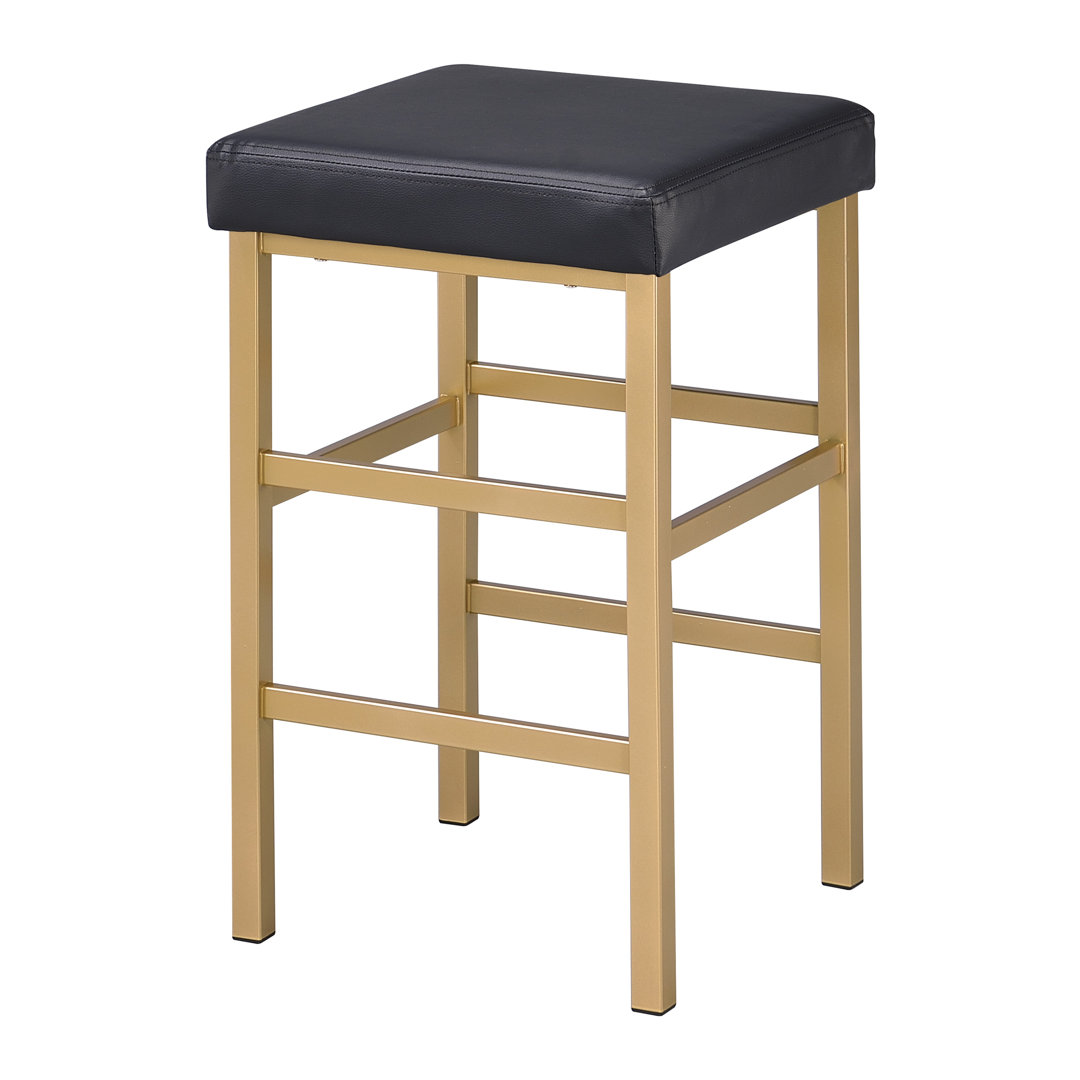 Fowey Upholstered Counter Stool with Metal Frame Ivy Bronx 