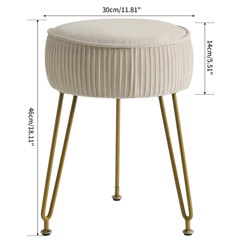 Tabouret Nahiya, Crème / Blanc