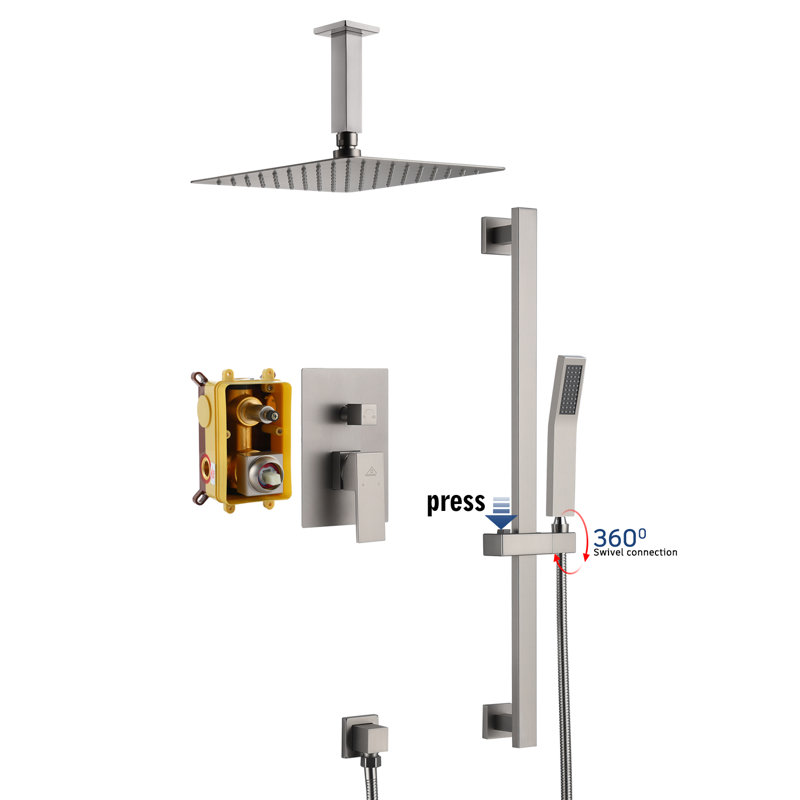 SlideLux All-In-One Kit with Rough in-Valve, Brushed Nickel