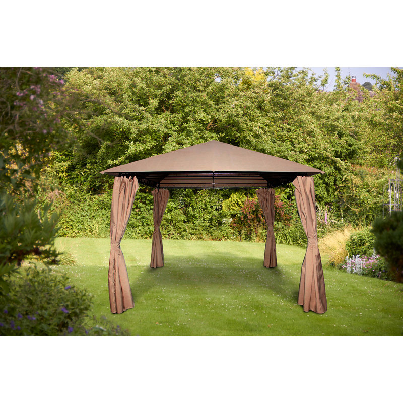 Columbus 4 x 3m Steel Patio Gazebo, Mocha