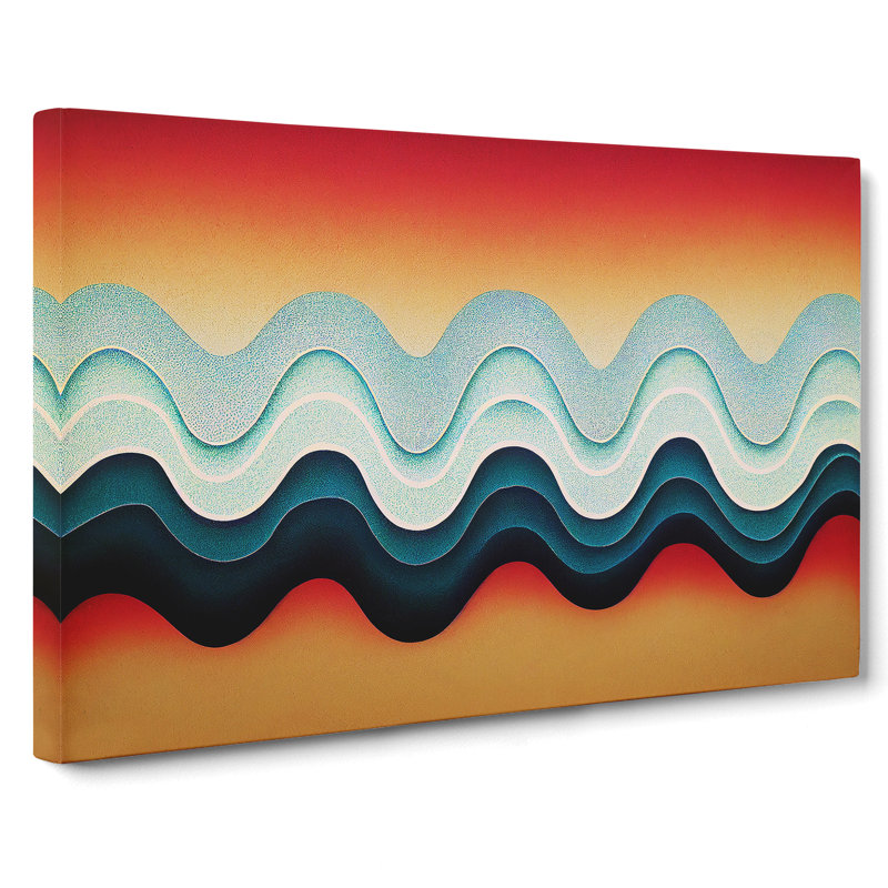 Audio Soundwaves Abstract - Wrapped Canvas Print, 35cm H x 50cm W