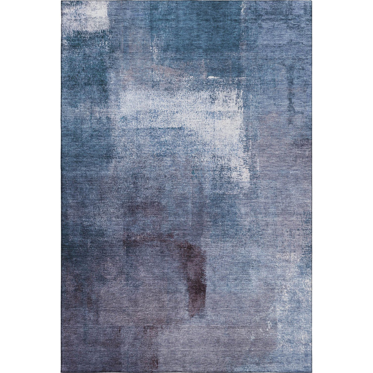 Premium Machine Washable Prisco Navy Rug