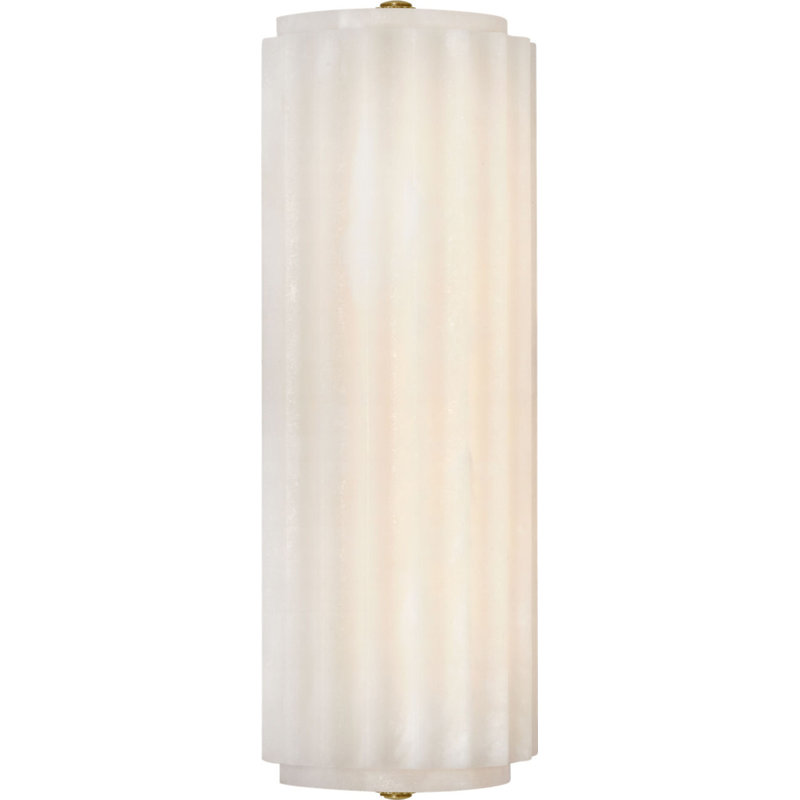 Madden Fluted Linear Sconce in Alabaster, 12.5" H x 4.25" W x 2.75" D, Antique-Burnished Brass