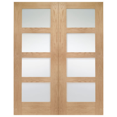 Internal Glazed Oak Shaker Door Pair