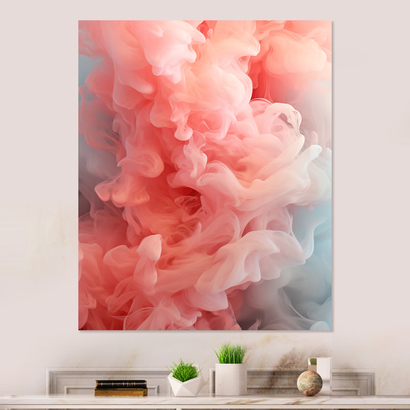 Rose polaire radiance fumée I - impression abstraite d'art mural en métal, H 20 po x l 12 po x P 1 po