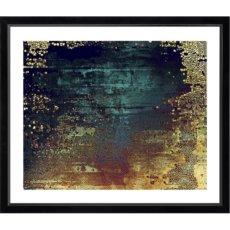 Textured Abstract - Single Picture Frame Print, 205.74 cm H x 167.64 cm W, Gloss Black