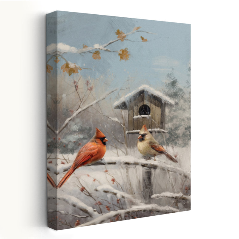 Animaux et maisons d'oiseaux, saisons I, art, H 48 po x l 32 po