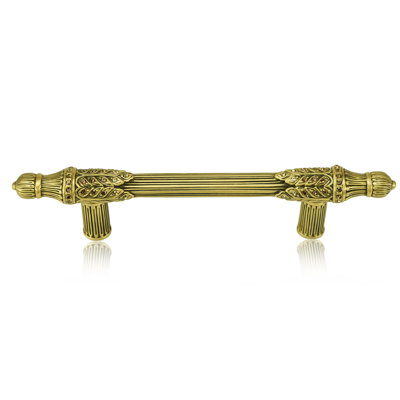 3-1/2” C TO C HAMPTON PULL; LT. COLORADO, LT. SMOKE & SMOKE TOPAZ CRYSTAL MUSEUM GOLD FINISH