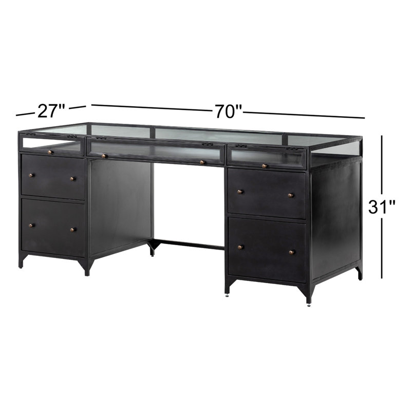 Shadow Box Glass Executive Desk