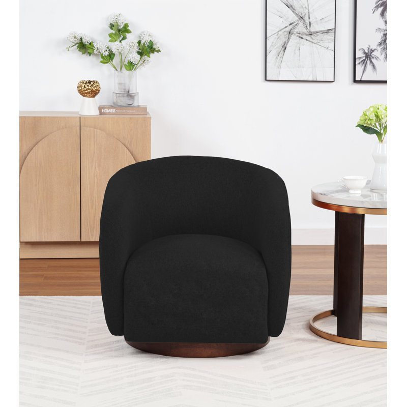 Fauteuil demi-tonneau pivotant Bennett, Noir