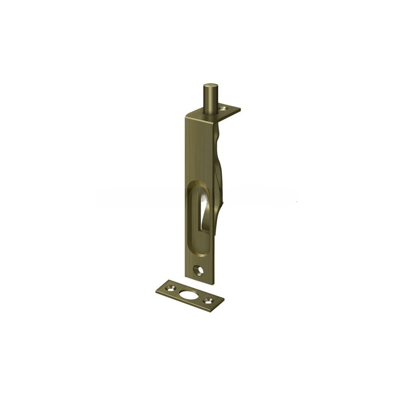 Deltana 4FBS5 4" Flush Bolt; Heavy Duty; Antique Brass Finish