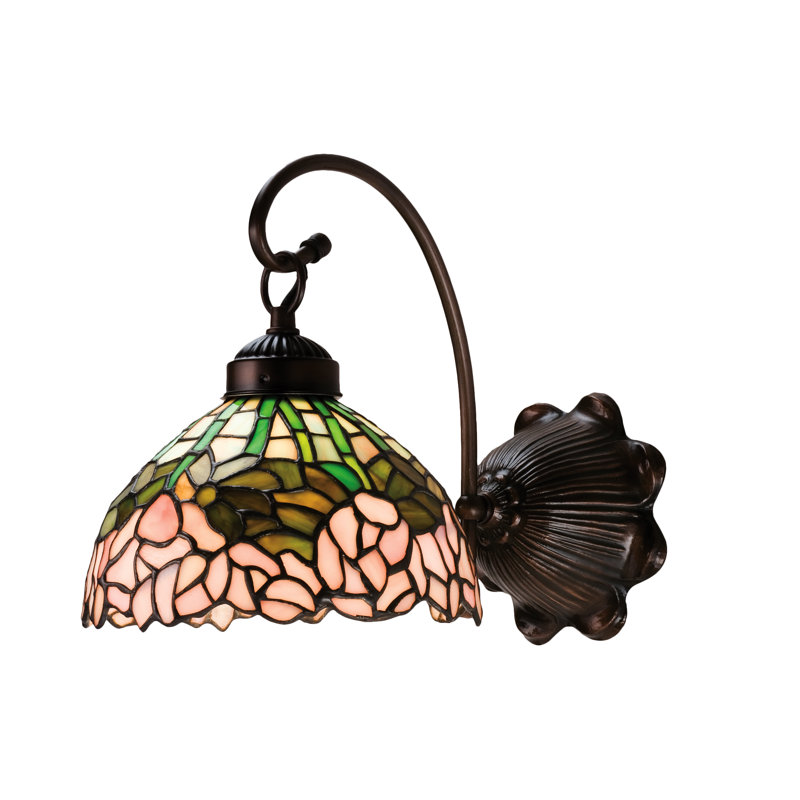 Cabbage Rose Steel Armed Sconce
