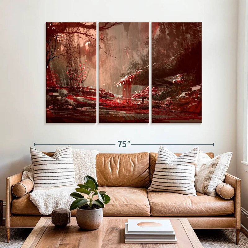 Kelan Blood Red Forest, 42" H x 65" W