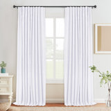 Annemary 100% Blackout Curtains Thermal Insulated Faux Linen Textured Drapes for Bedroom Living Room Curtains Rod Pocket/Clip Rings/Hook Belts (2 Panels Set)