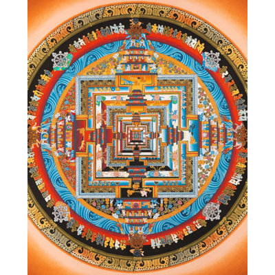 Fine Quality Kalchakra Mandala Thangka (Brocadeless Thangka)