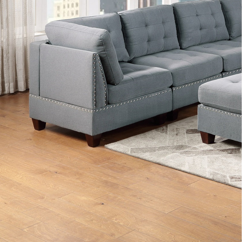 Canapé modulaire modulaire 9 pièces Mobilier de salon modulaire capitonné capitonné gris