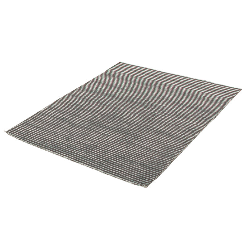 Tapis rayé gris foncé en laine tissé à la main Doorfield
