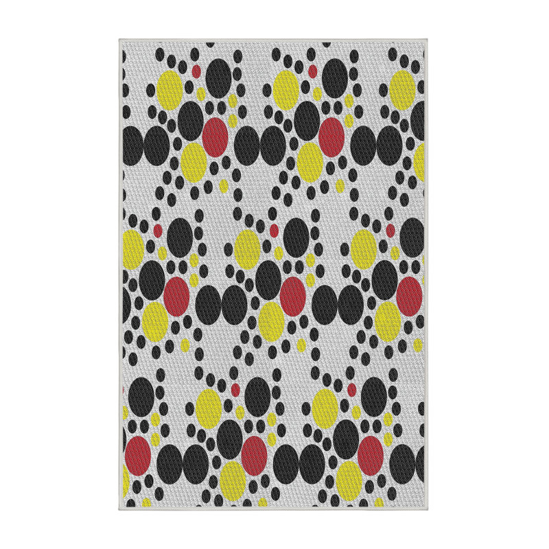 Tapis noir/jaune tissé à la machine, Tapis de couloir 2 pi x 5 pi