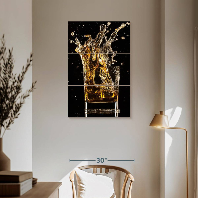 Yarlin Splashing Iced Whiskey, 57" H x 36" W