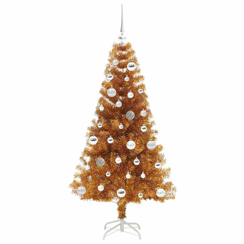 vidaXL Christmas Tree with 150 LEDs with Stand Gold PET, 4.92 ft