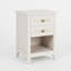 Table de chevet 17,7 po en rotin blanc - table de chevet Boho avec 2 tiroirs et tablette