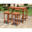 Vanesa Rectangular Eucalyptus Solid Wood Outdoor Bar Table - 120 cm W 60 cm D