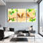 Oiseaux sur une branche avec des feuilles et des raisins, ensemble de 3 impressions sur toile-1729304510
