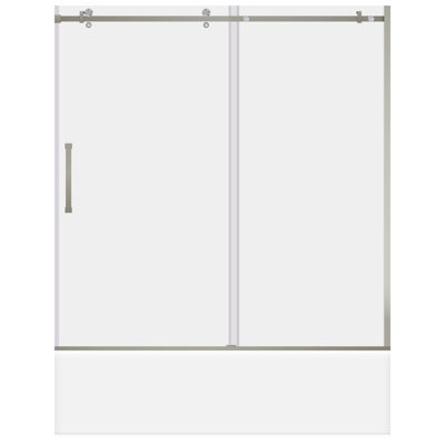 Ultra-B 60 in. W x 62 in. H Single Added Semi-Frameless Tub Door with Clear Glass