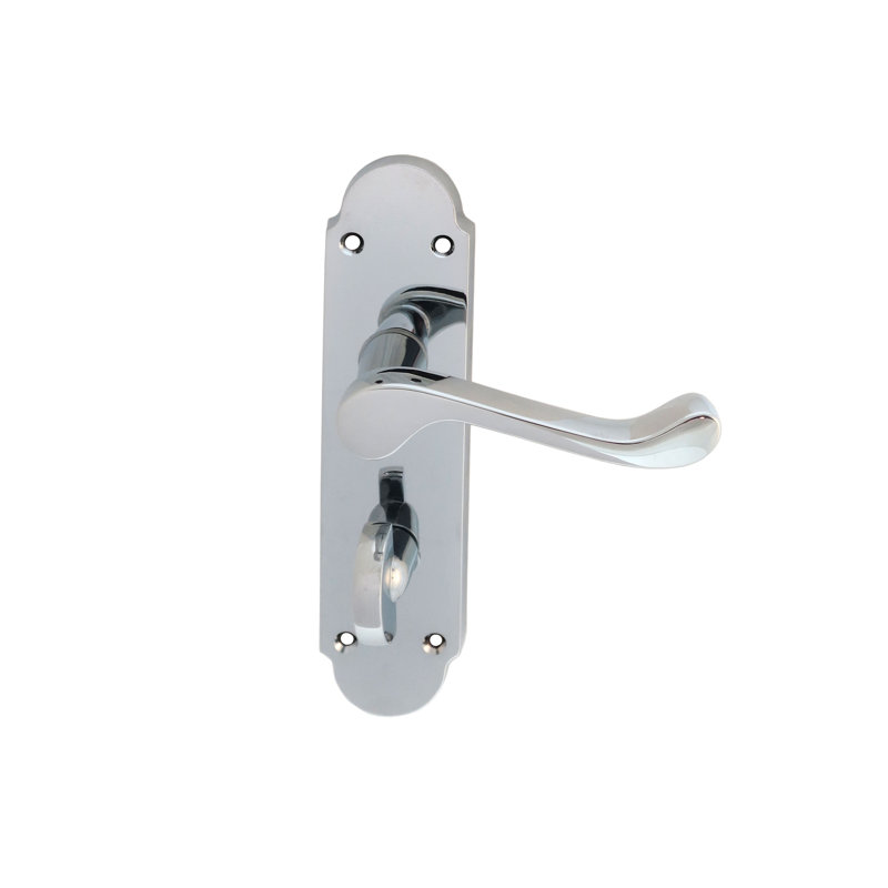 Oakley Bathroom Door Handle, Polished Chrome