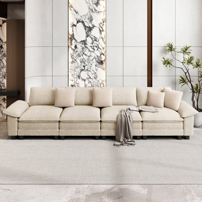 Chenille Sofa & Chaise